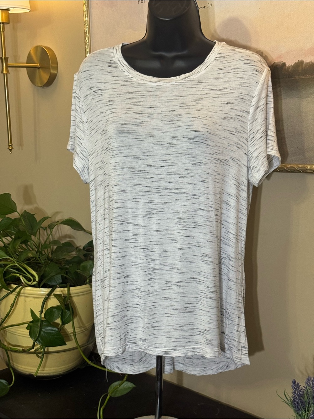 Avia White Space-Dye Short Sleeve Tee